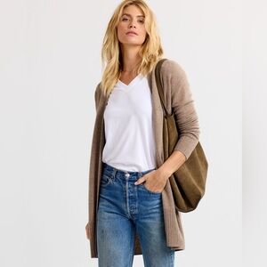 PURA CASHMERE Women's Cardigan in BROWN